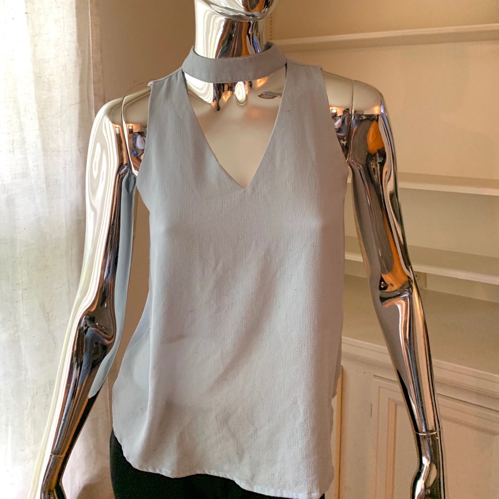 Baby blue sleeveless top